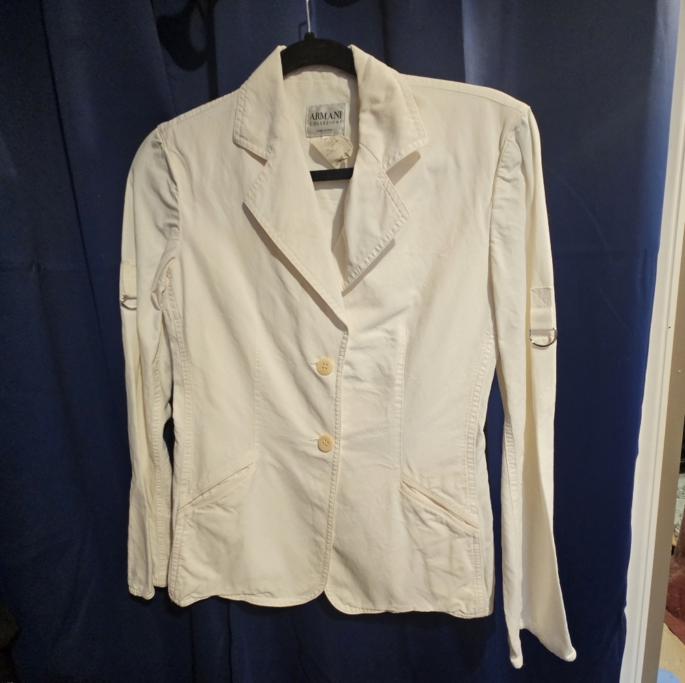 White Armani blazer